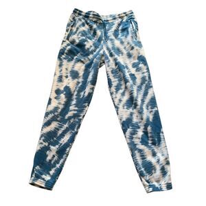PATAGONIA Micro D FLEECE BLUE TIE DYE Joggers Sweatpants sz S